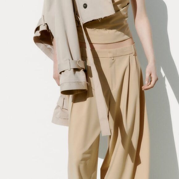 Zara Pleated Wide Leg Pants Multi-Positioned - Picture 5 of 6